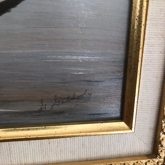 Vintage MCM Signed Green Wing Teal duck artwork beautiful framed painting . - Picture 3 of 6